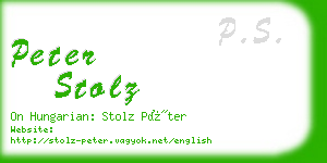 peter stolz business card